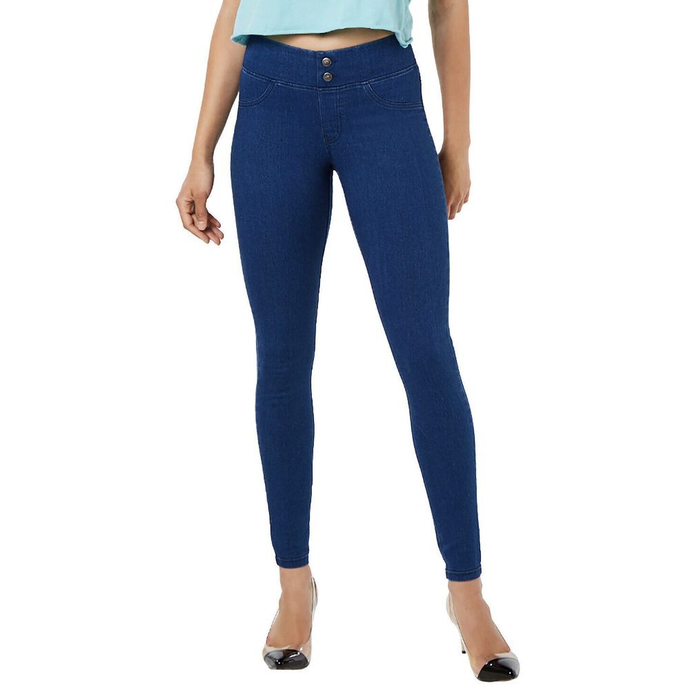 By Hue, HUE Womens Classic Smooth Denim Leggings Indigo Blue XSmall 02 Waist